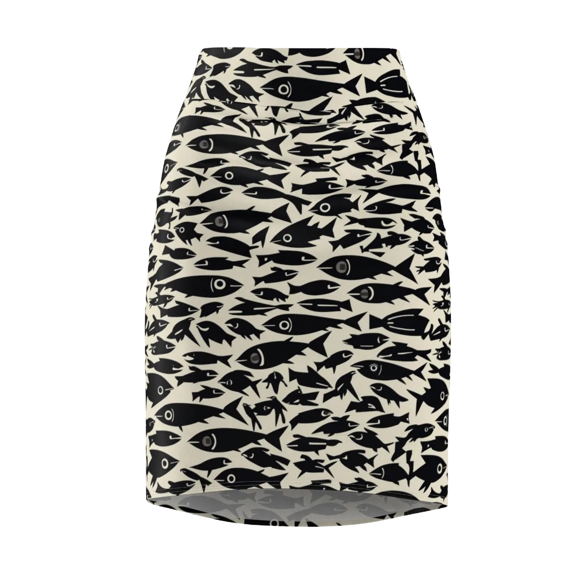 Midnight Shoal on Pencil Skirt — Front