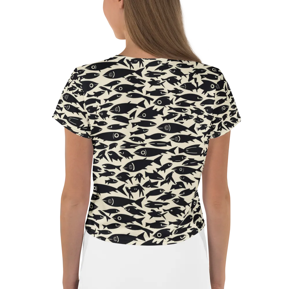 Midnight Shoal on Crop Tee — Back