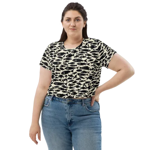 Midnight Shoal on a Crop Tee