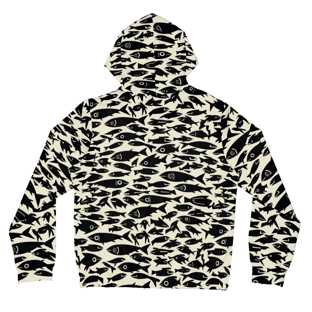 Midnight Shoal on Women's Full-Zip Hoodie — Back