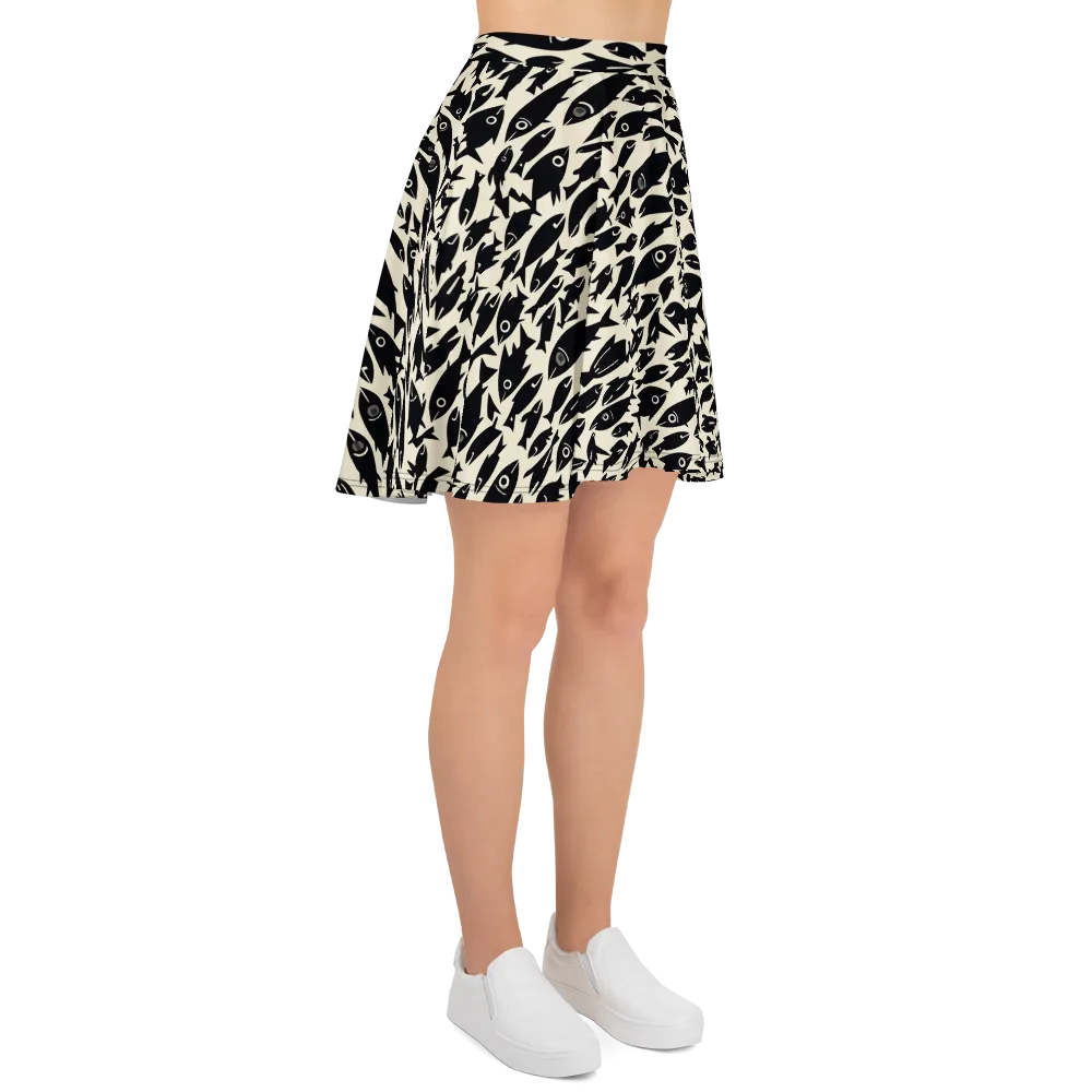 Midnight Shoal on Skater Skirt — Right