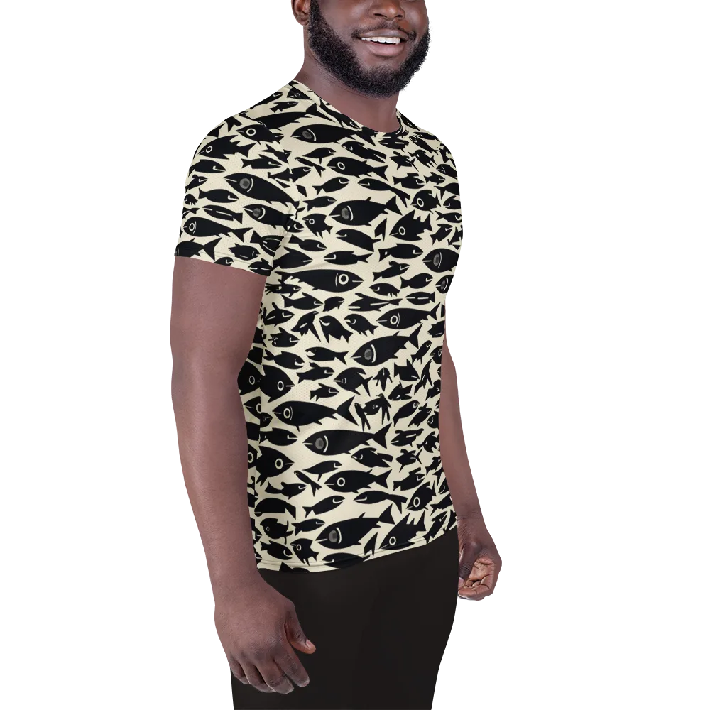 Midnight Shoal on Men's Athletic T-Shirt — Right