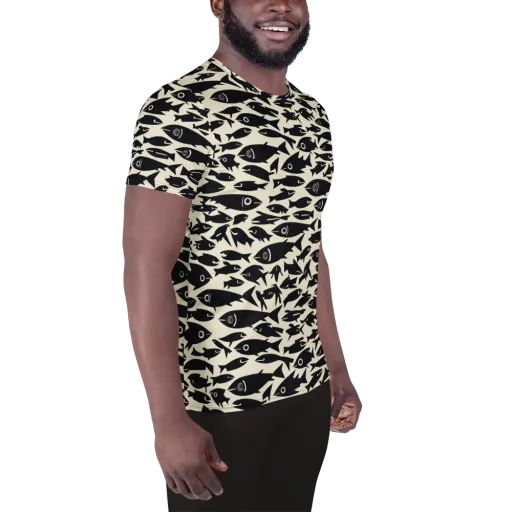 Midnight Shoal on a Men's Athletic T-Shirt