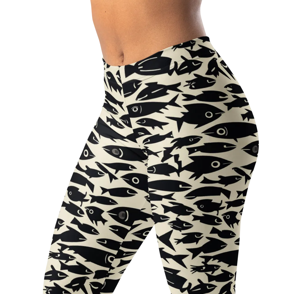 Midnight Shoal on Leggings — Left Front