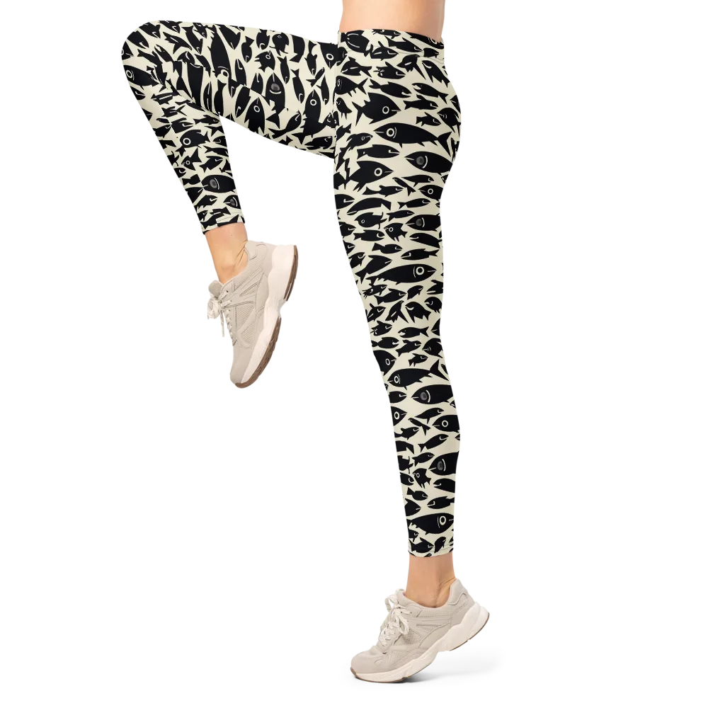 Midnight Shoal on Leggings — Left