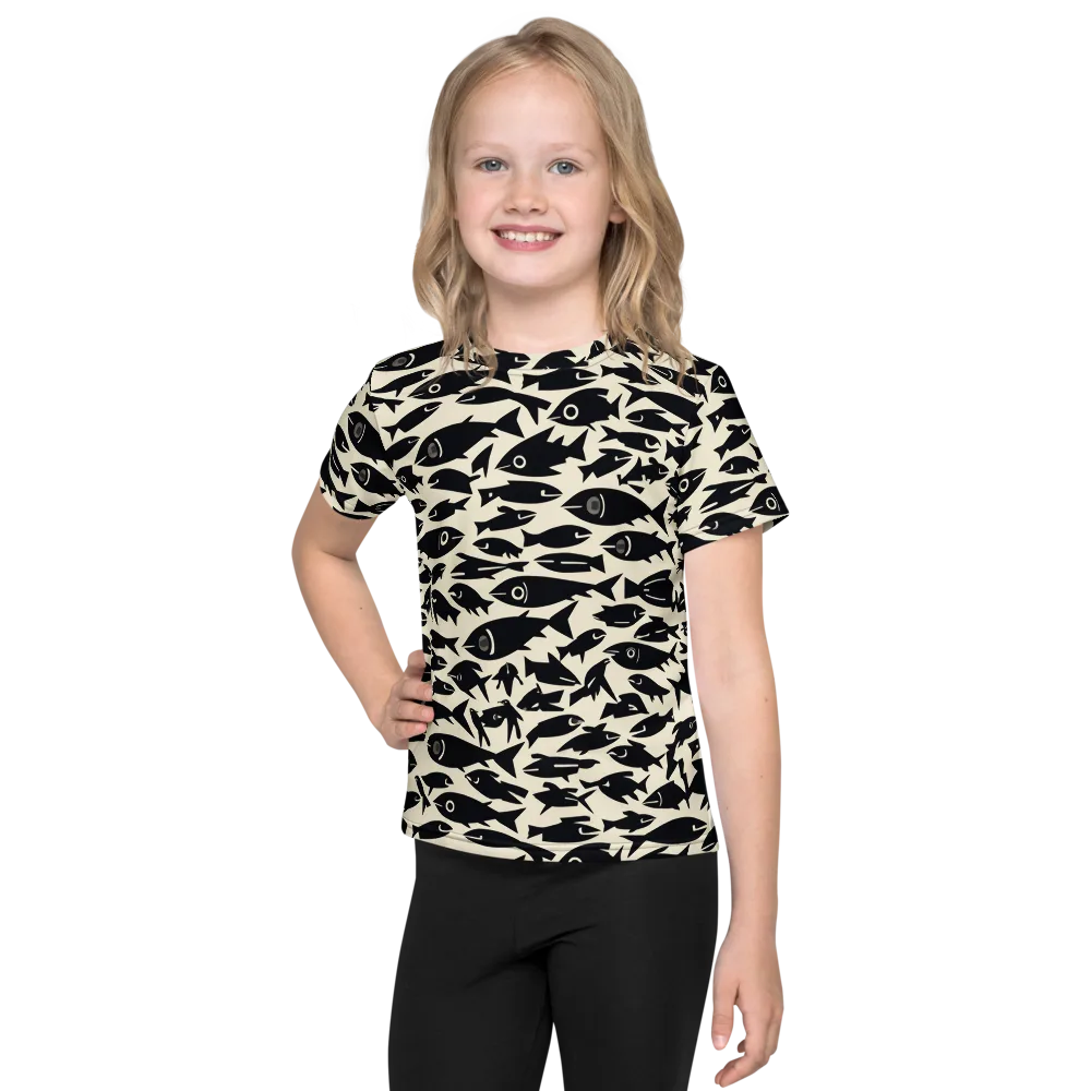 Midnight Shoal on Kids Crew Neck T-Shirt — Front