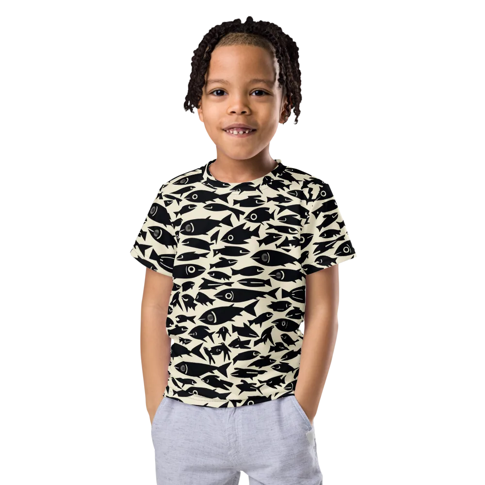 Midnight Shoal on Kids Crew Neck T-Shirt — Front