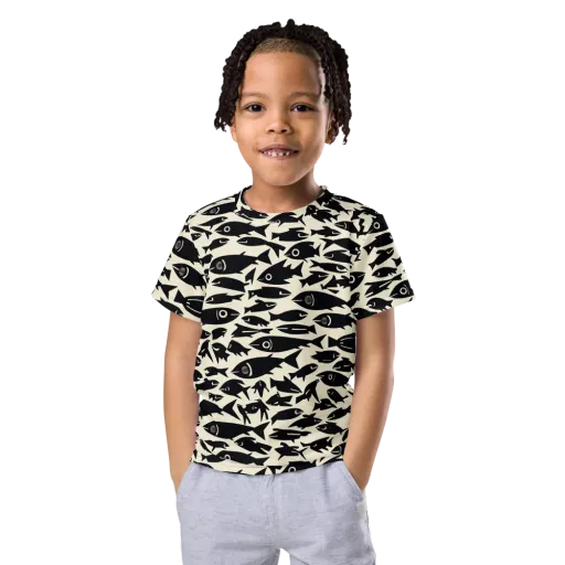 Midnight Shoal on a Kids Crew Neck T-Shirt