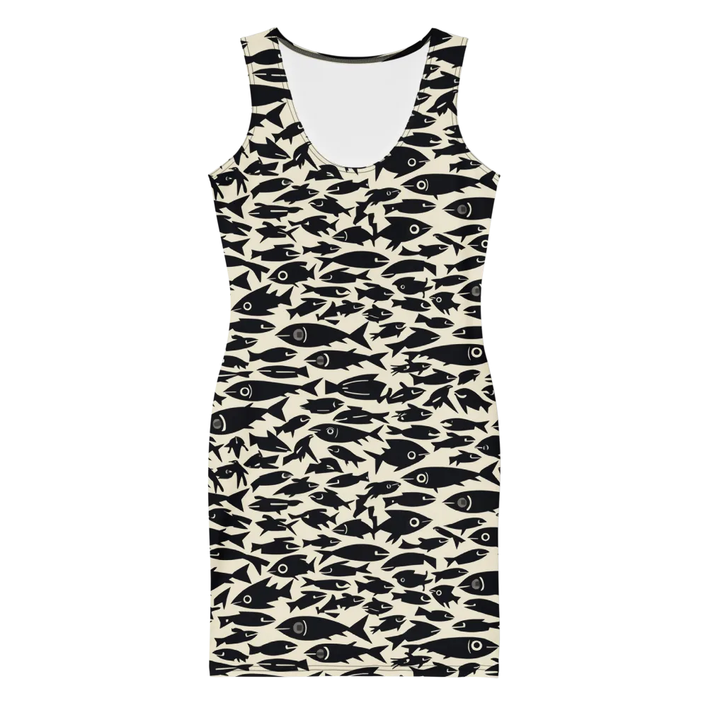 Midnight Shoal on Bodycon Dress — Front