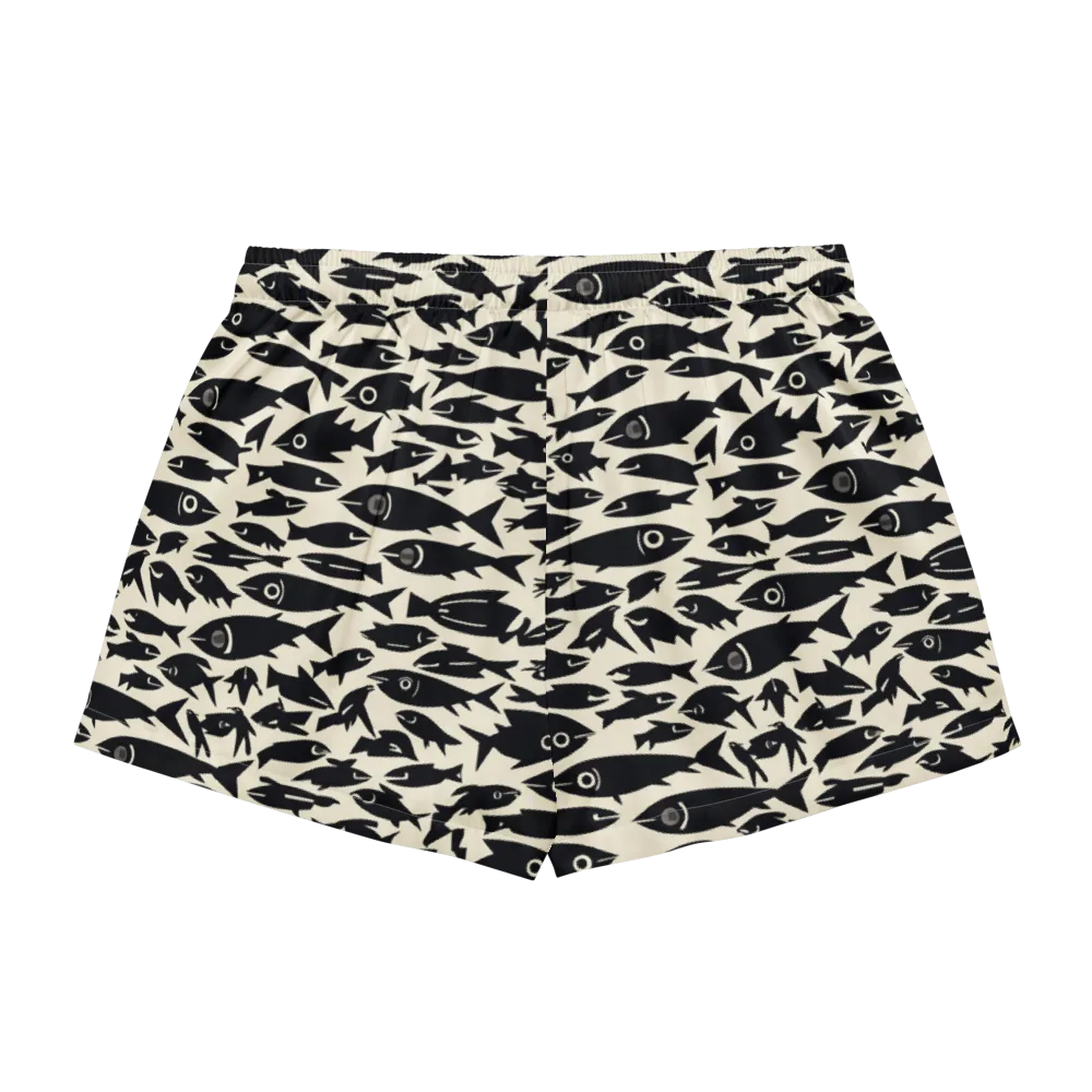 Midnight Shoal on Women's Pajama Shorts — Back