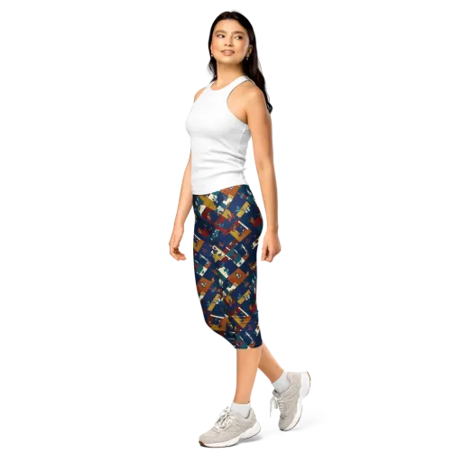 Monarch Mosaic on a Capri Leggings