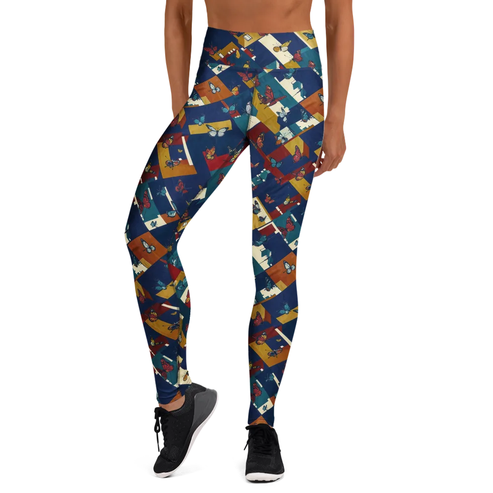 Monarch Mosaic on Yoga Leggings — Front