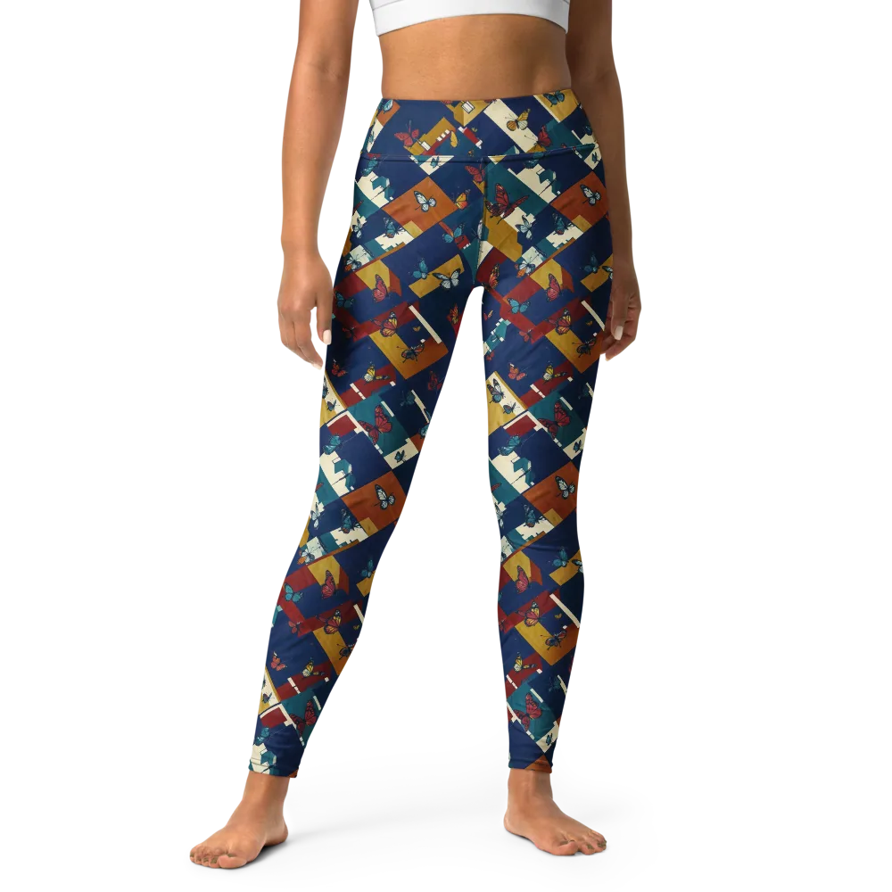 Monarch Mosaic on Yoga Leggings — Front