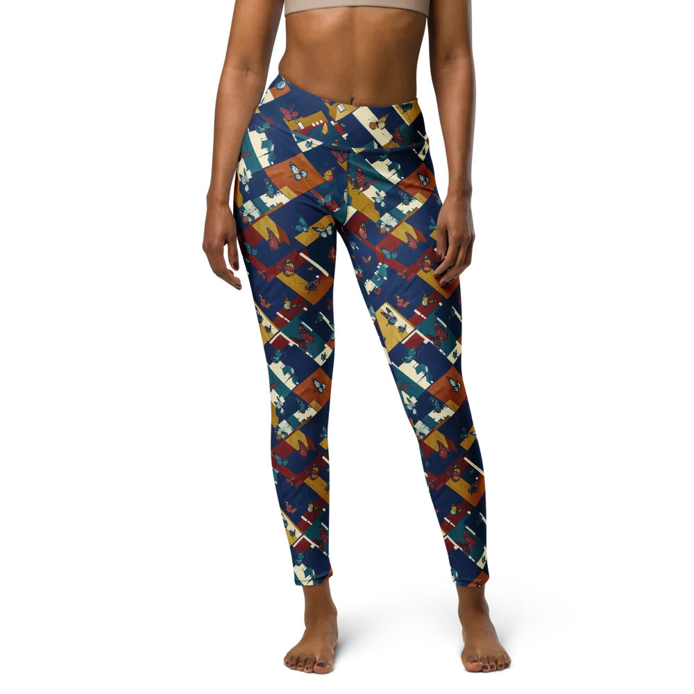 Monarch Mosaic on Yoga Leggings — Front