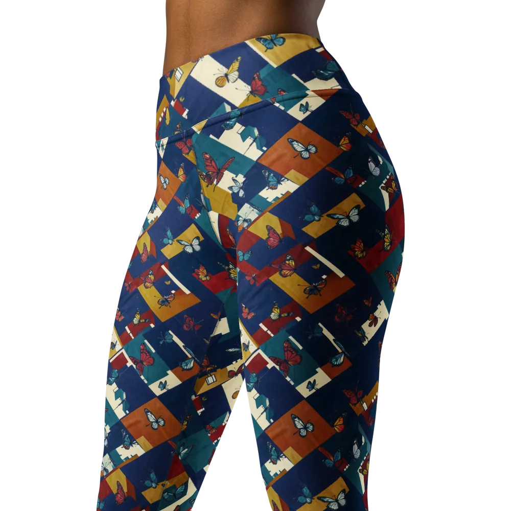 Monarch Mosaic on Yoga Leggings — Left Front
