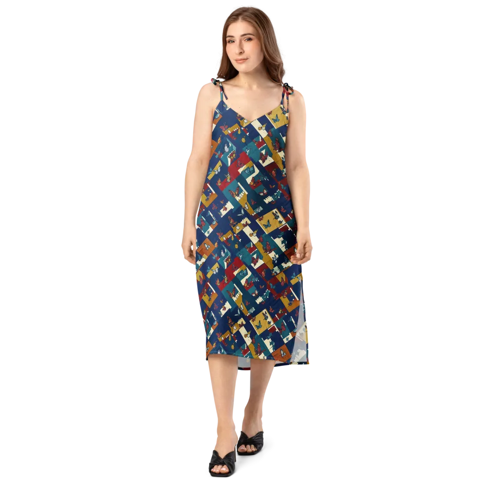 Monarch Mosaic on Slip Dress — Front