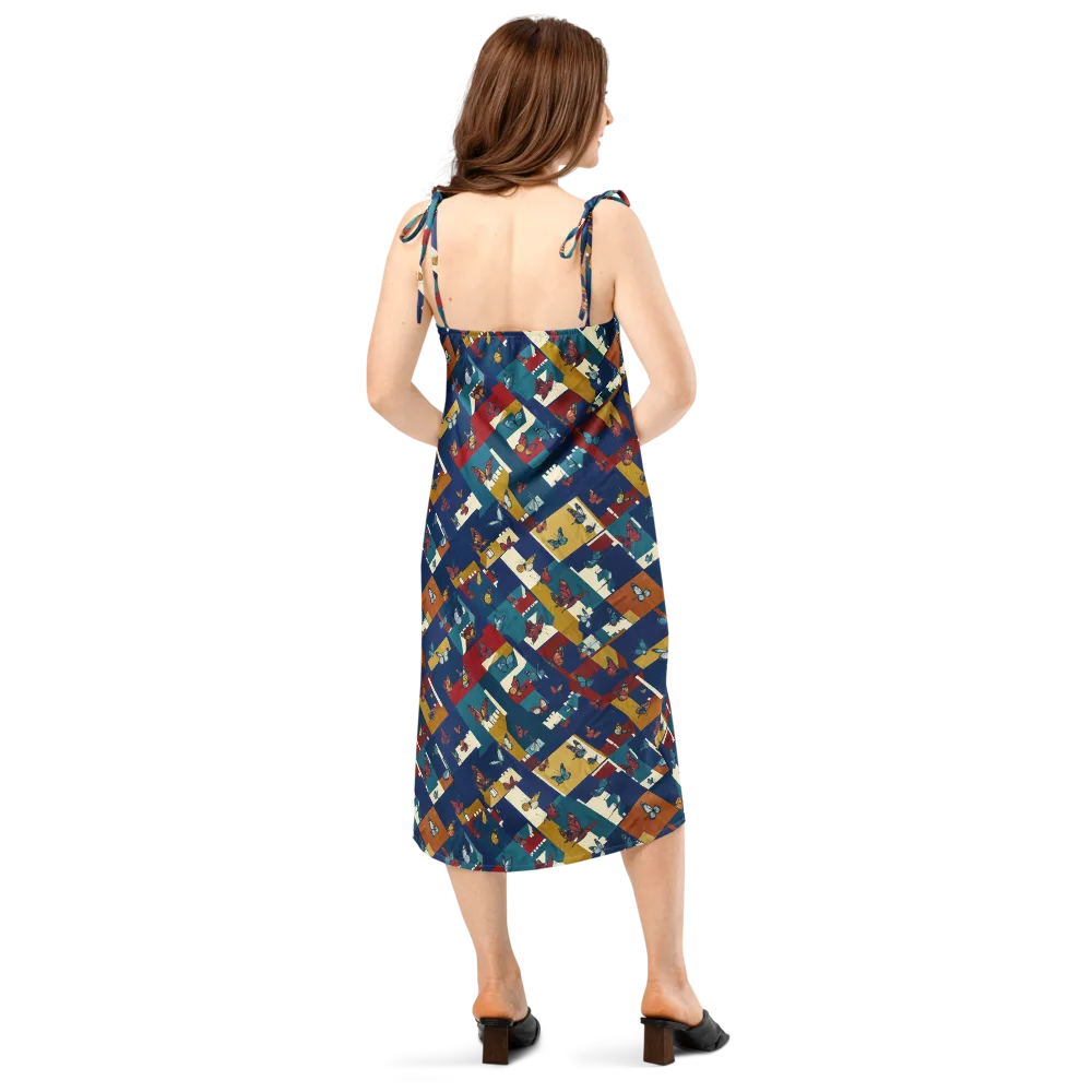 Monarch Mosaic on Slip Dress — Back