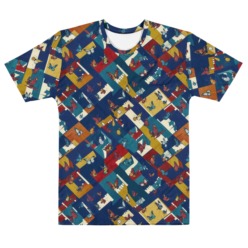 Monarch Mosaic on Men's Cotton Crew Neck T-Shirt — Front