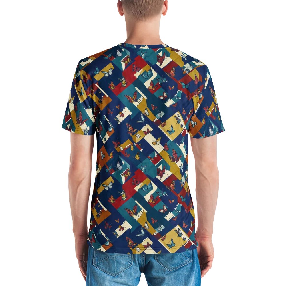 Monarch Mosaic on Men's Crew Neck T-Shirt — Back