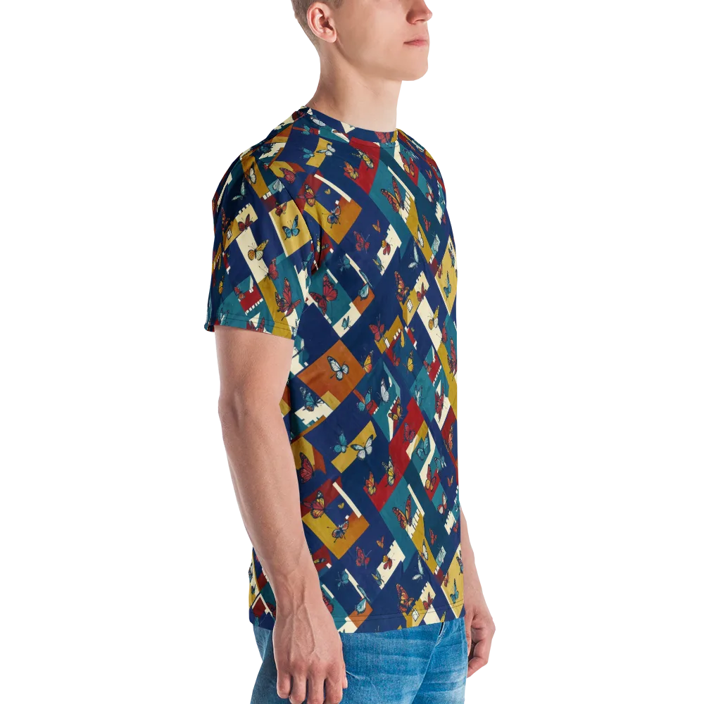 Monarch Mosaic on Men's Crew Neck T-Shirt — Right