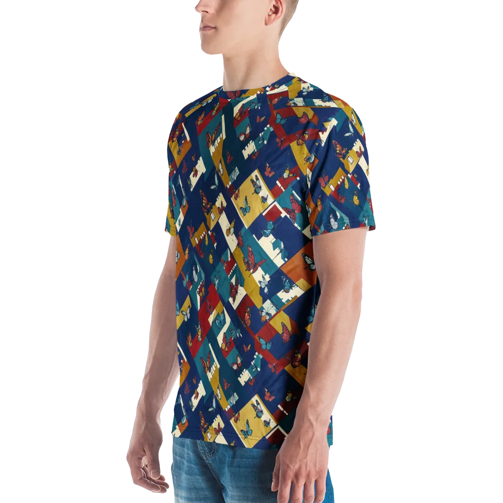 Monarch Mosaic on Men's Crew Neck T-Shirt — Left