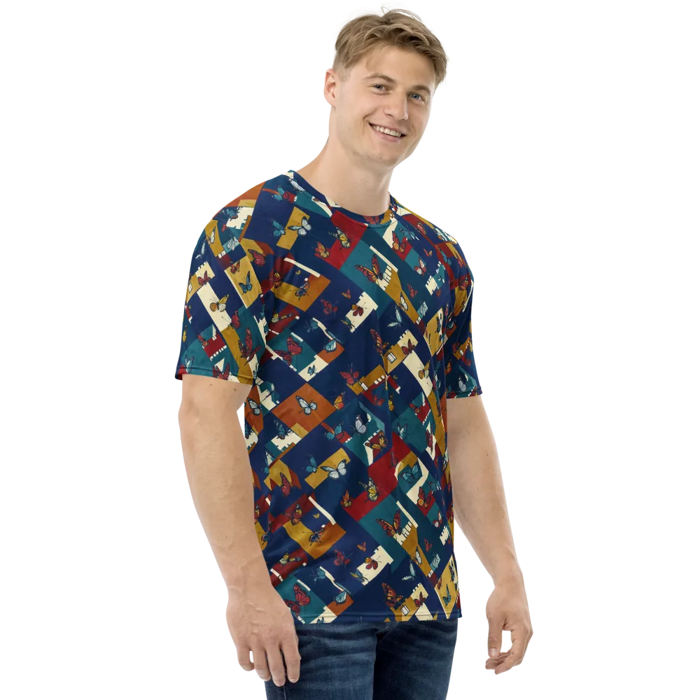Monarch Mosaic on Men's Crew Neck T-Shirt — Right