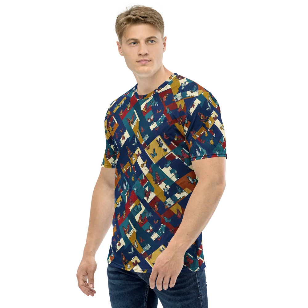 Monarch Mosaic on Men's Crew Neck T-Shirt — Left