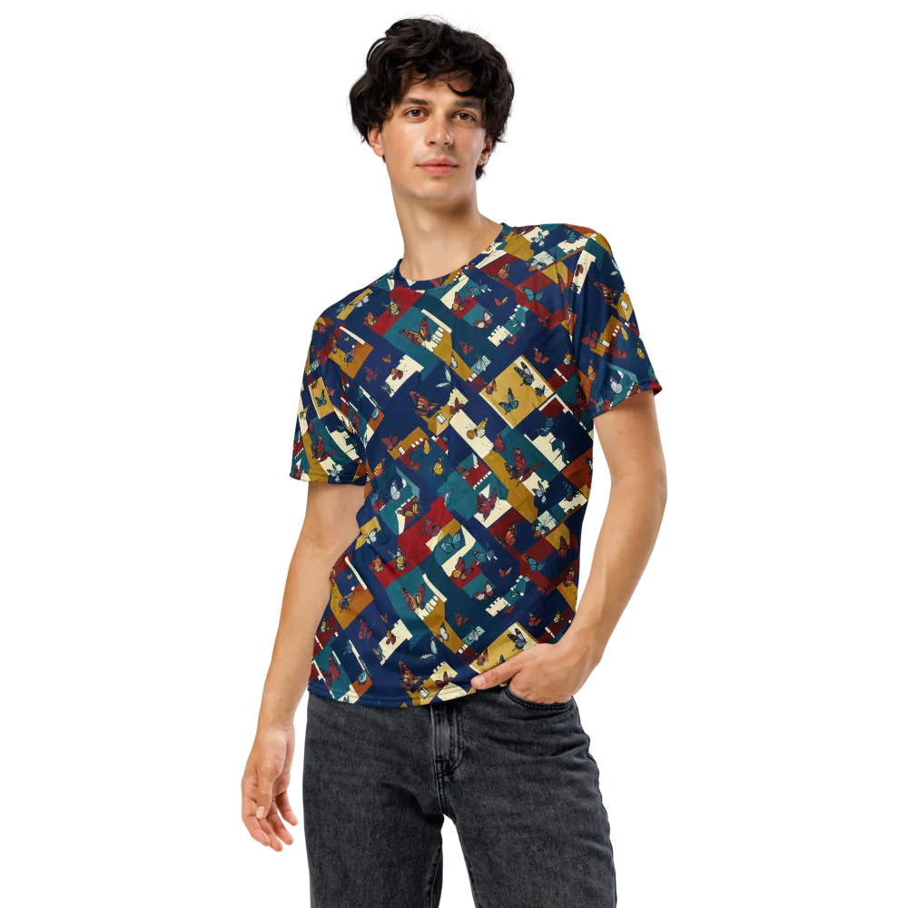 Monarch Mosaic on Men's Crew Neck T-Shirt — Front