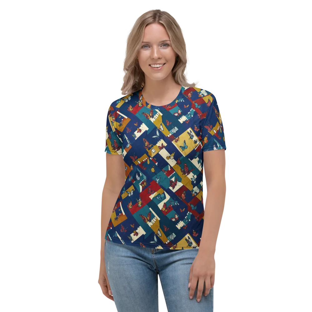 Monarch Mosaic on Women's Crew Neck T-Shirt — Front