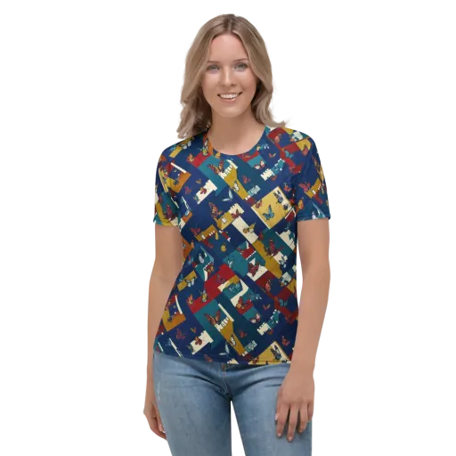 Monarch Mosaic on a Women's Crew Neck T-Shirt