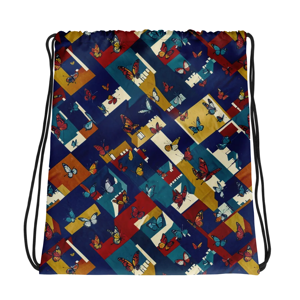 Monarch Mosaic on Drawstring Bag — Photo