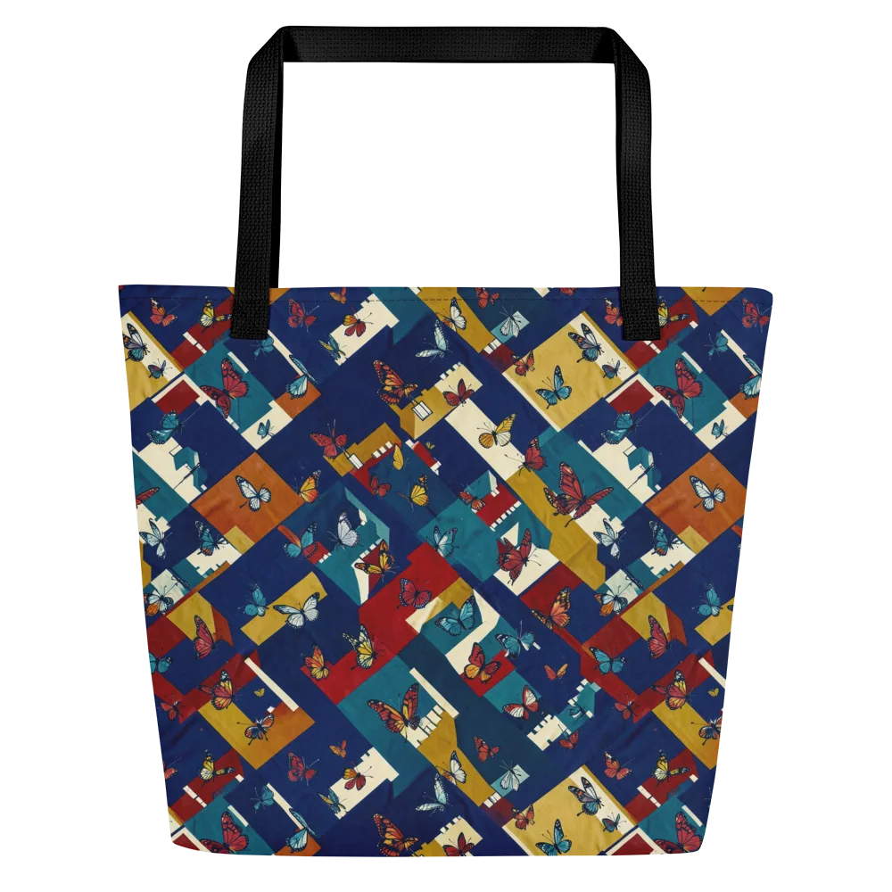Monarch Mosaic on Large Tote Bag W/ Pocket — Front