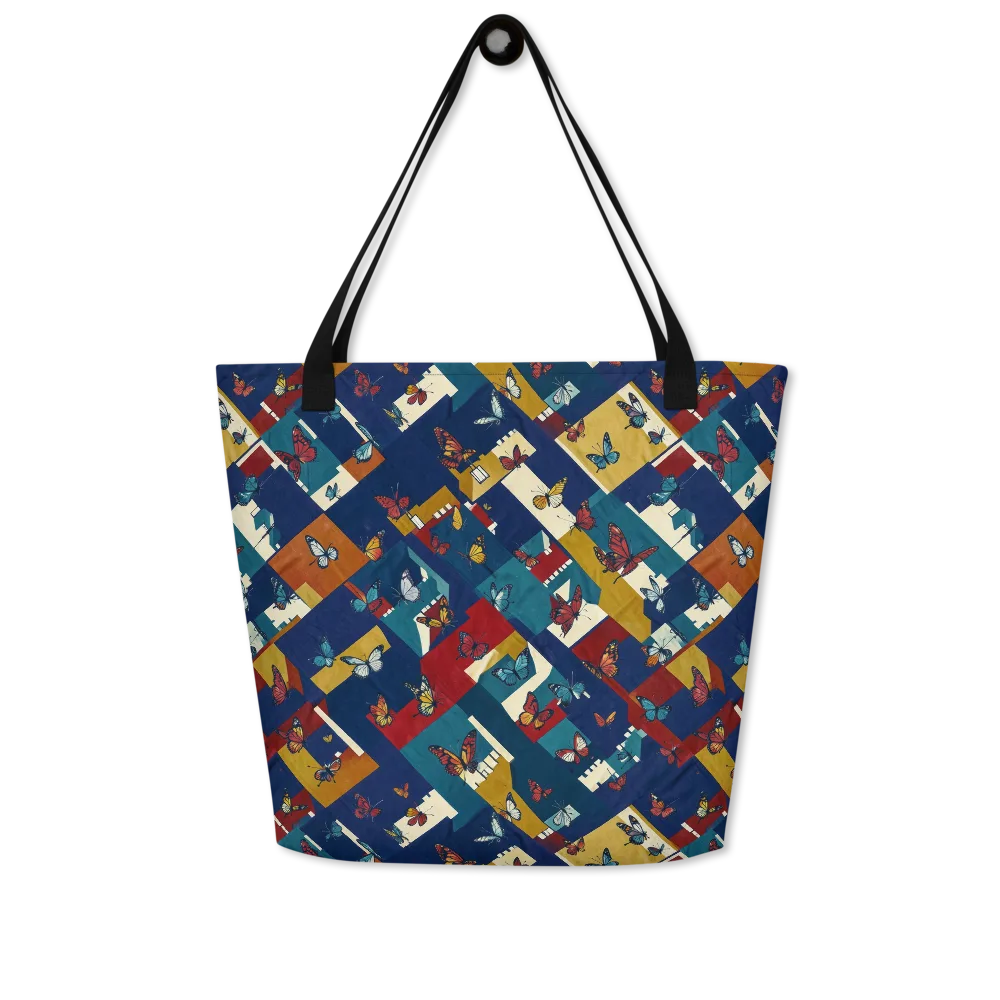 Monarch Mosaic on Large Tote Bag W/ Pocket — Front