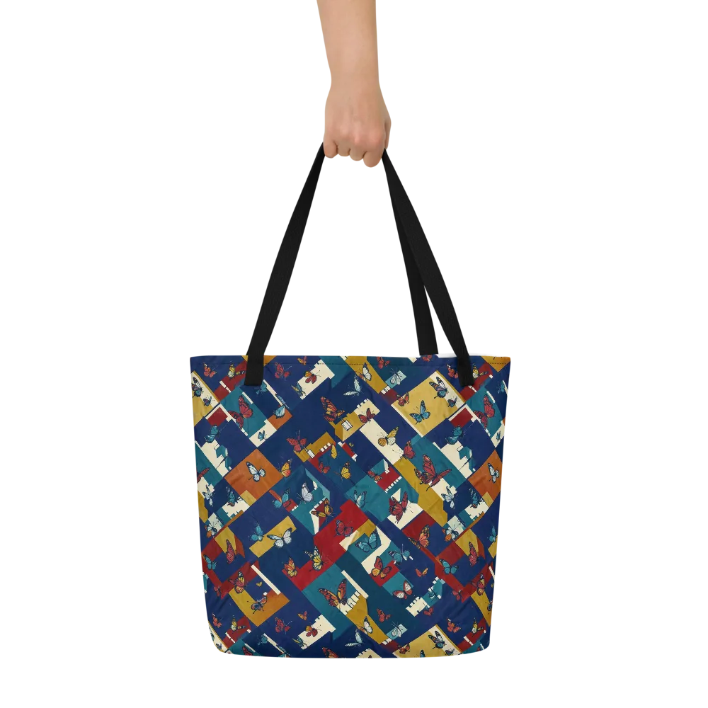 Monarch Mosaic on Large Tote Bag W/ Pocket — Front