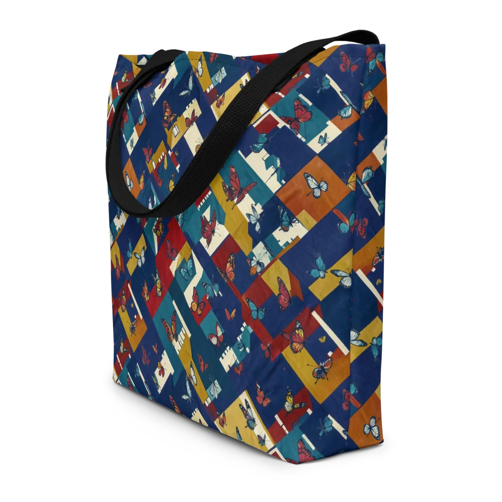 Monarch Mosaic on Large Tote Bag W/ Pocket — Front