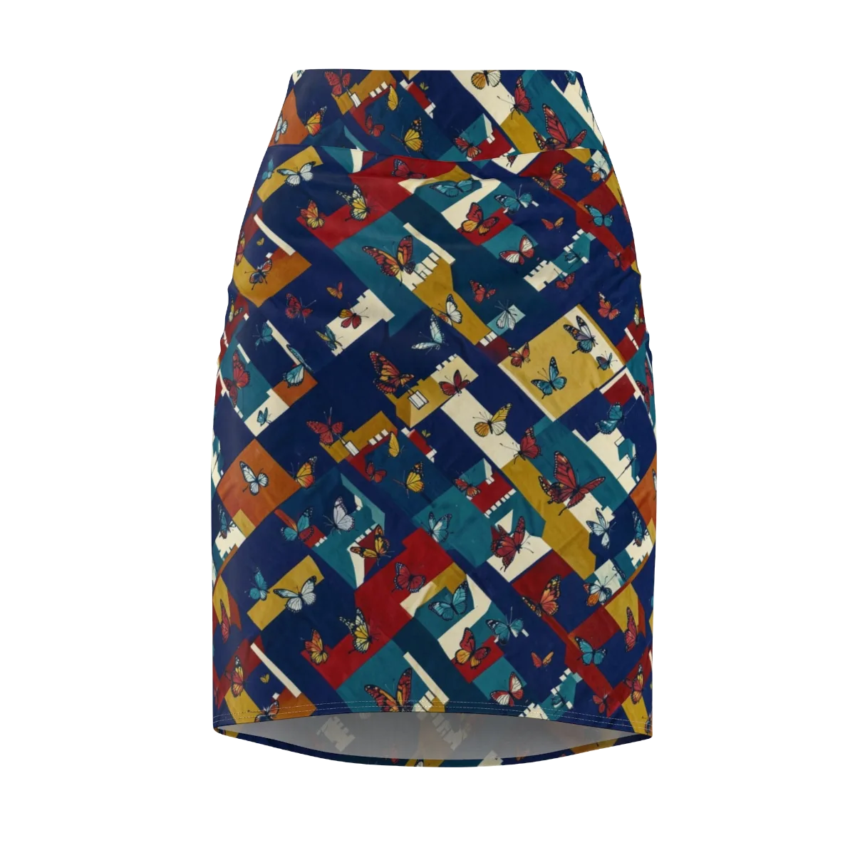Monarch Mosaic on Pencil Skirt — Front
