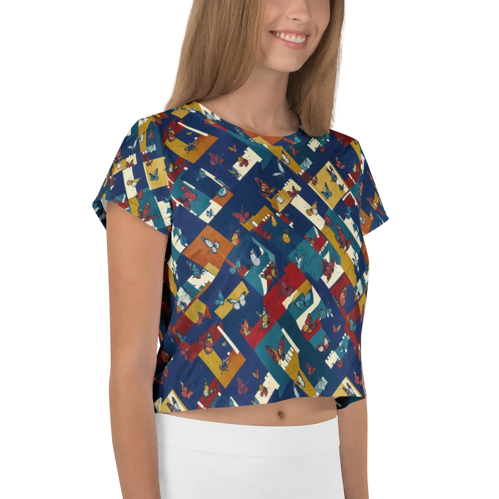 Monarch Mosaic on Crop Tee — Right