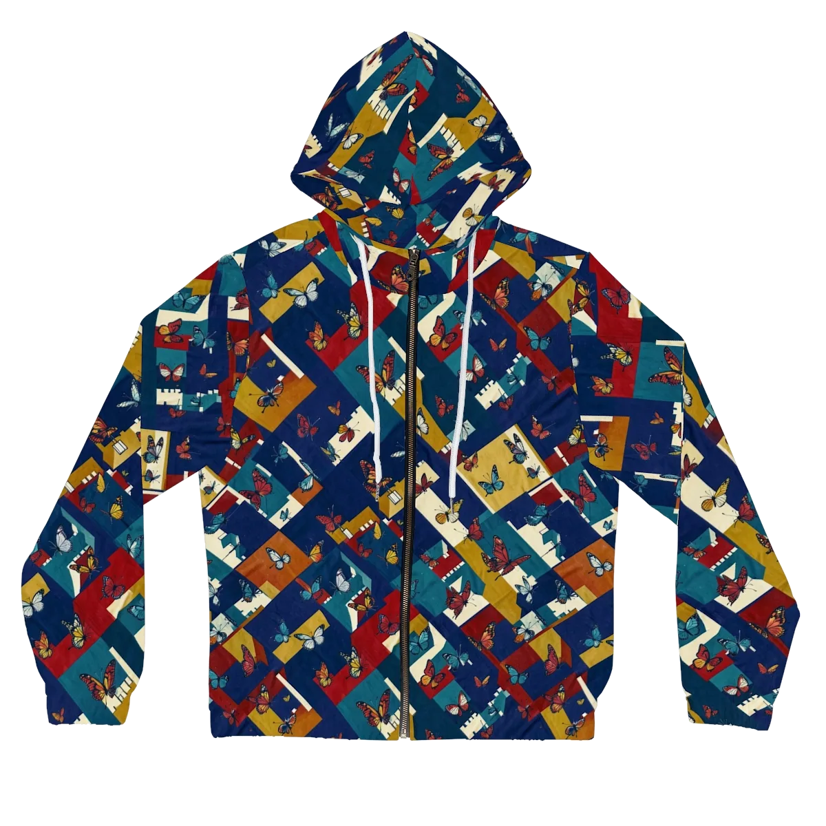 Monarch Mosaic on Women's Full-Zip Hoodie — Front