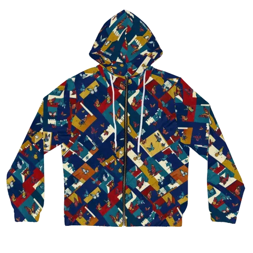 Monarch Mosaic on a Women's Full-Zip Hoodie