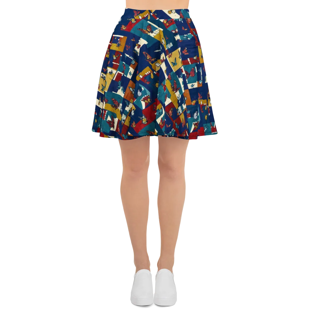 Monarch Mosaic on Skater Skirt — Front