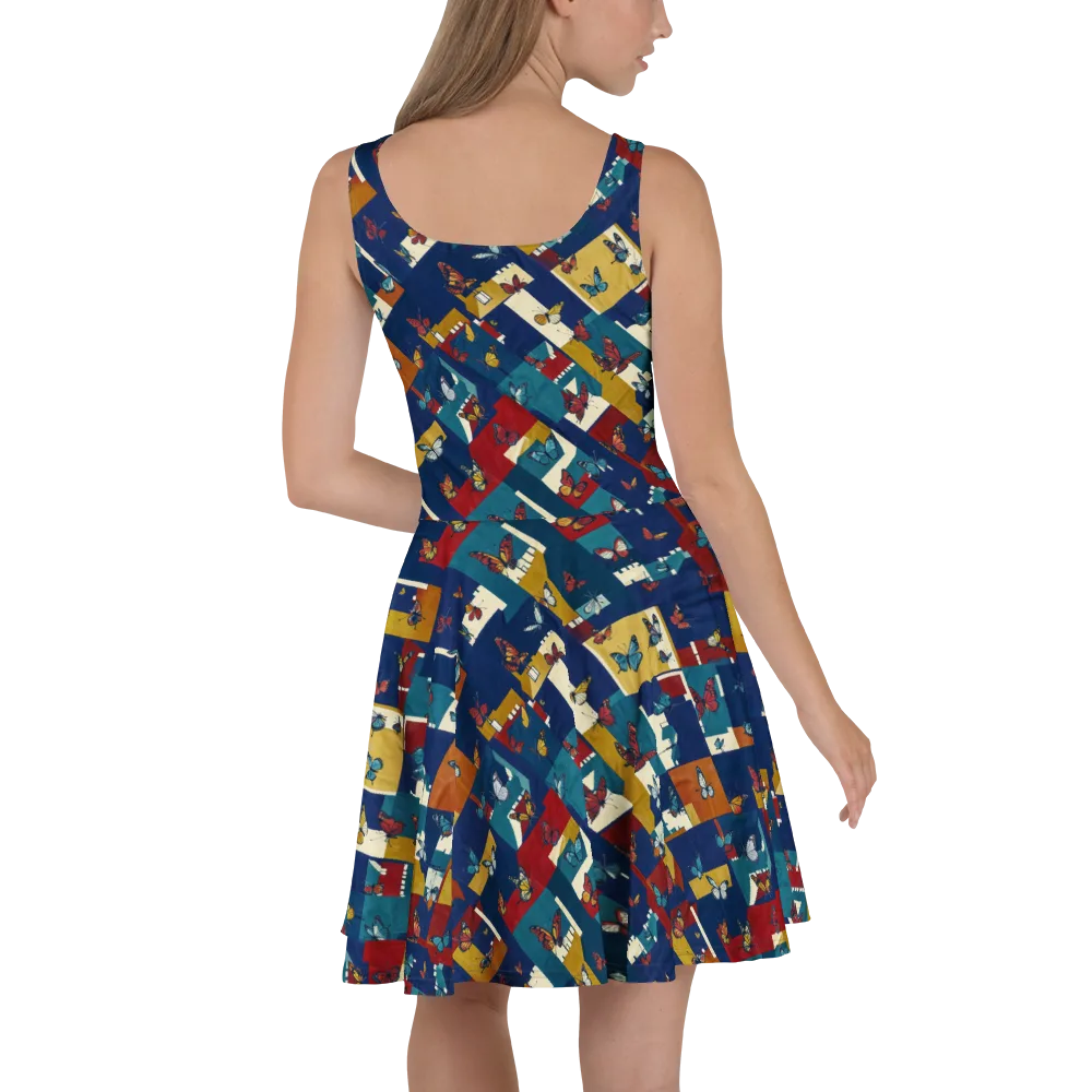 Monarch Mosaic on Skater Dress — Back