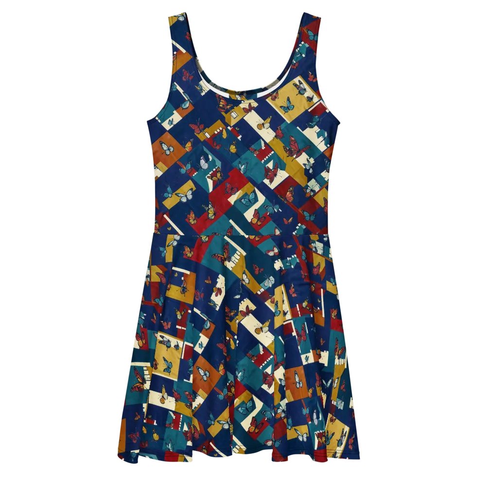 Monarch Mosaic on Skater Dress — Front