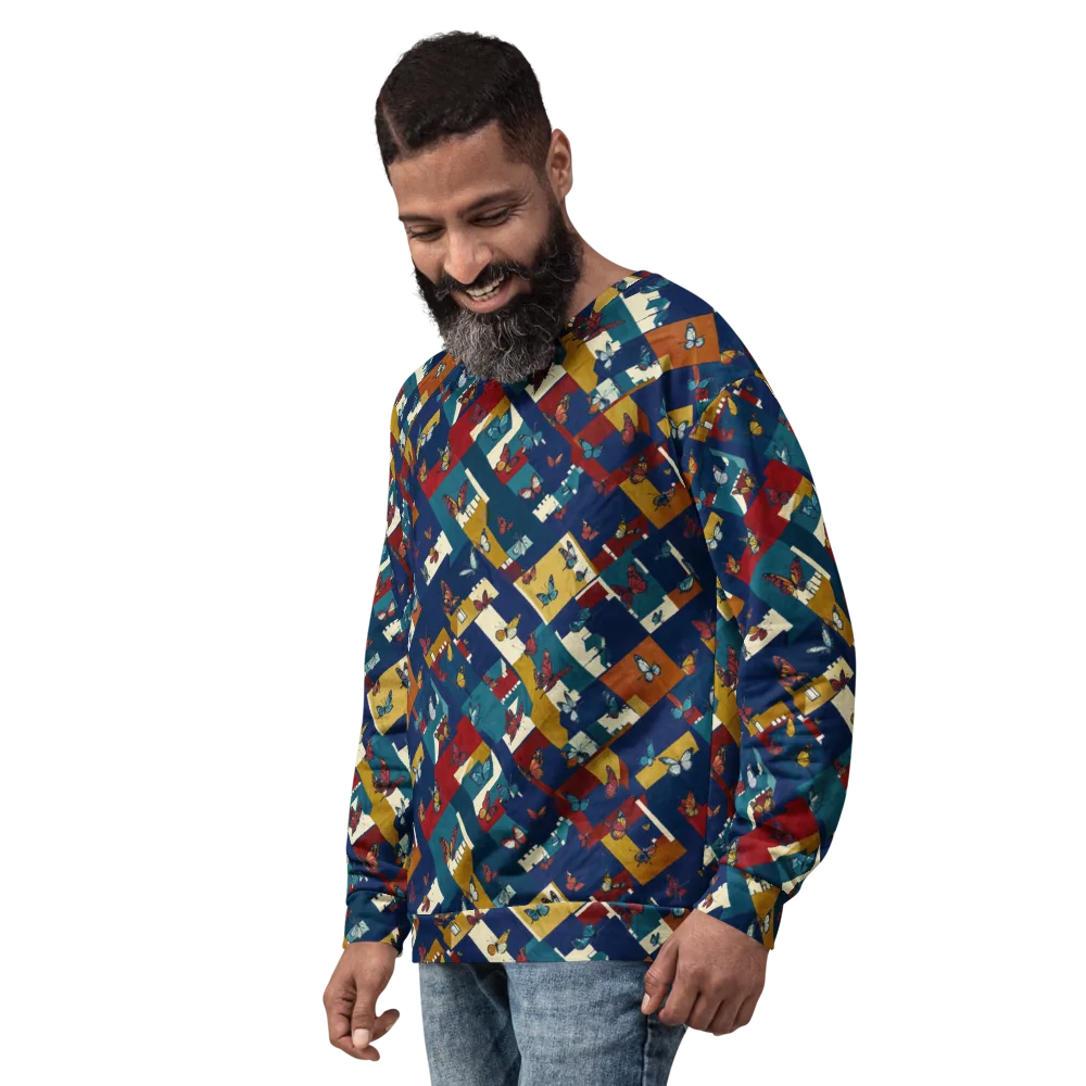Monarch Mosaic on Sweatshirt — Left Front