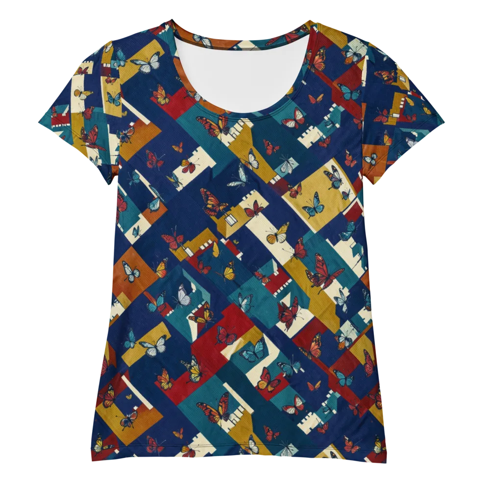 Monarch Mosaic on Women's Athletic T-Shirt — Front