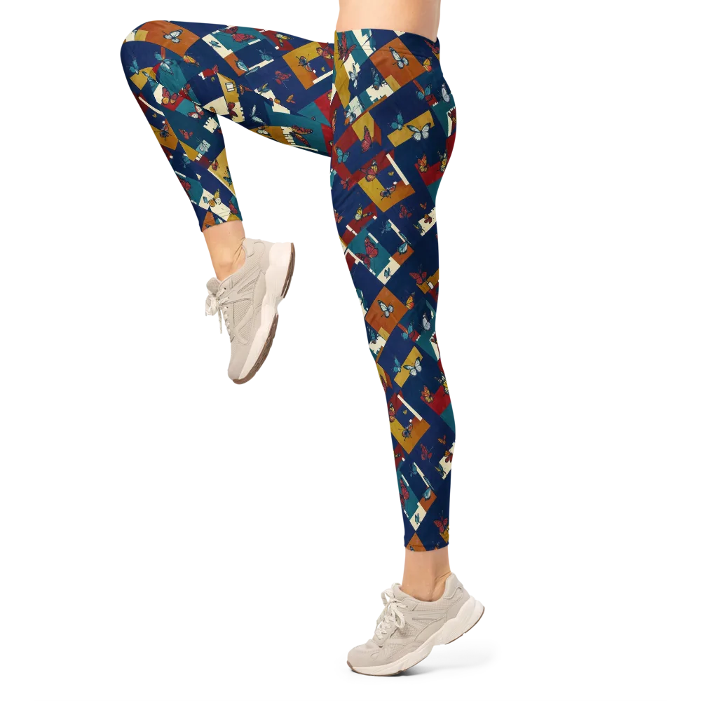 Monarch Mosaic on Leggings — Left