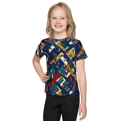 Monarch Mosaic on a Kids Crew Neck T-Shirt
