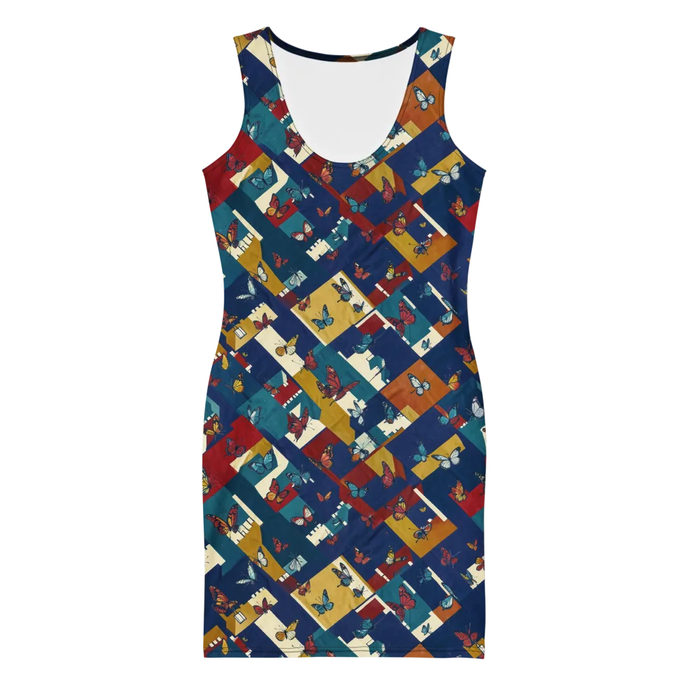 Monarch Mosaic on Bodycon Dress — Front
