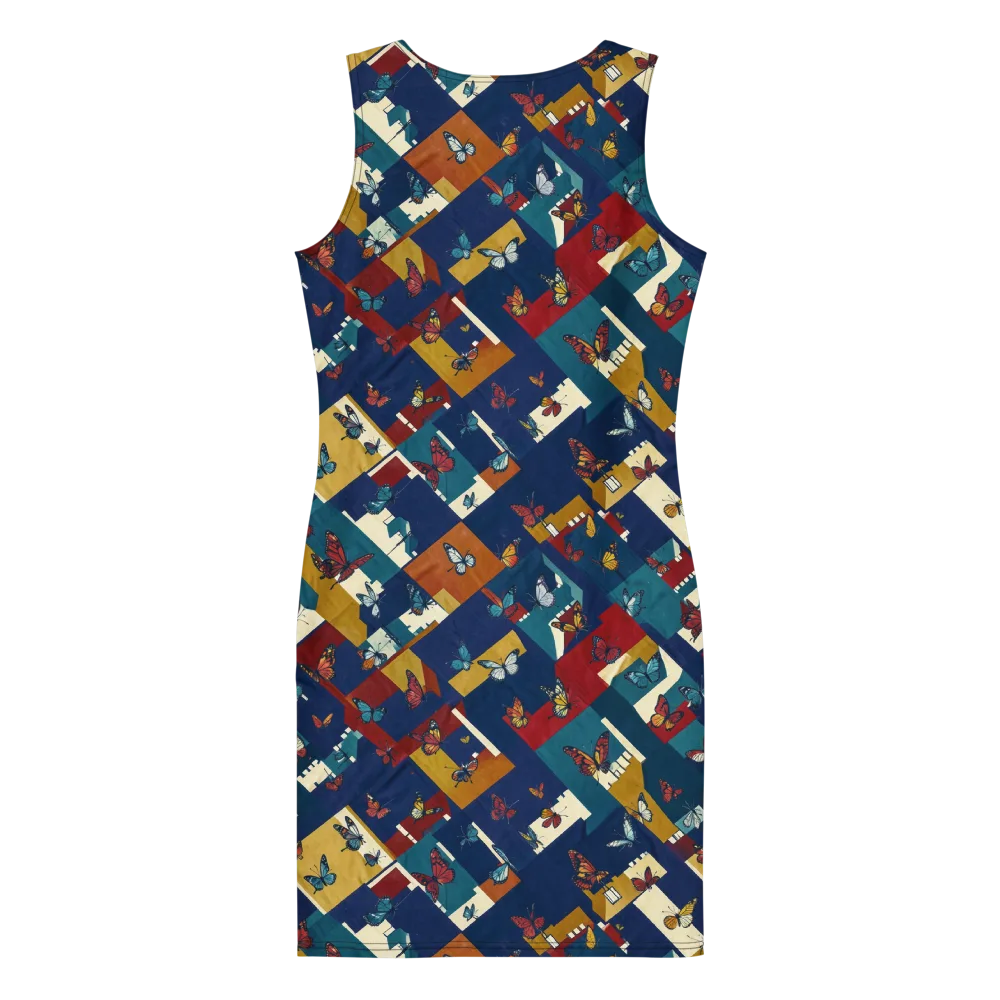 Monarch Mosaic on Bodycon Dress — Back