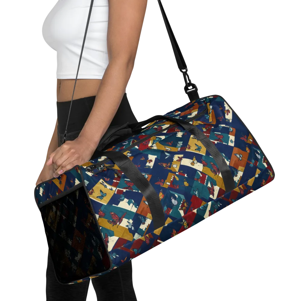 Monarch Mosaic on Duffle Bag — Front