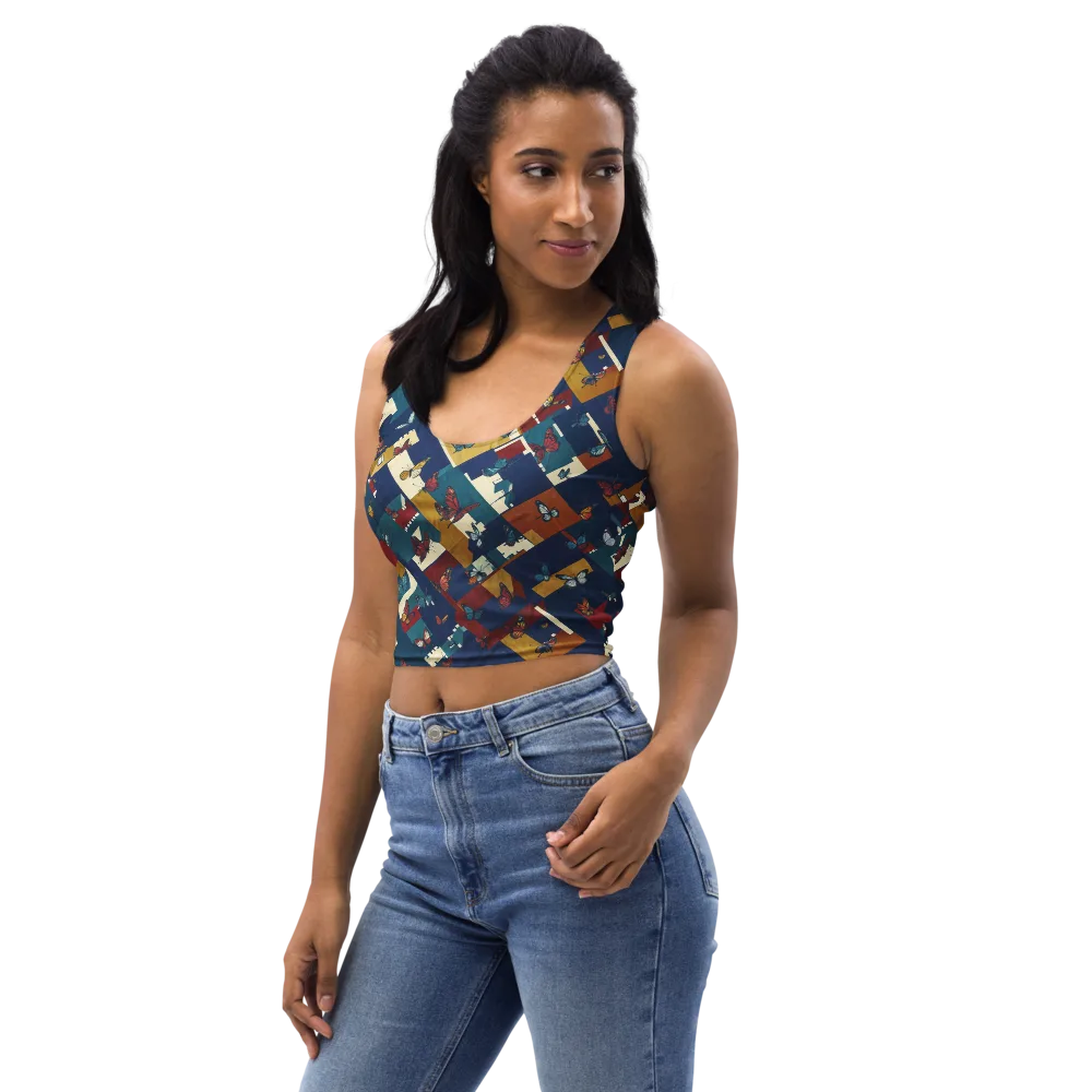 Monarch Mosaic on Crop Top — Left Front